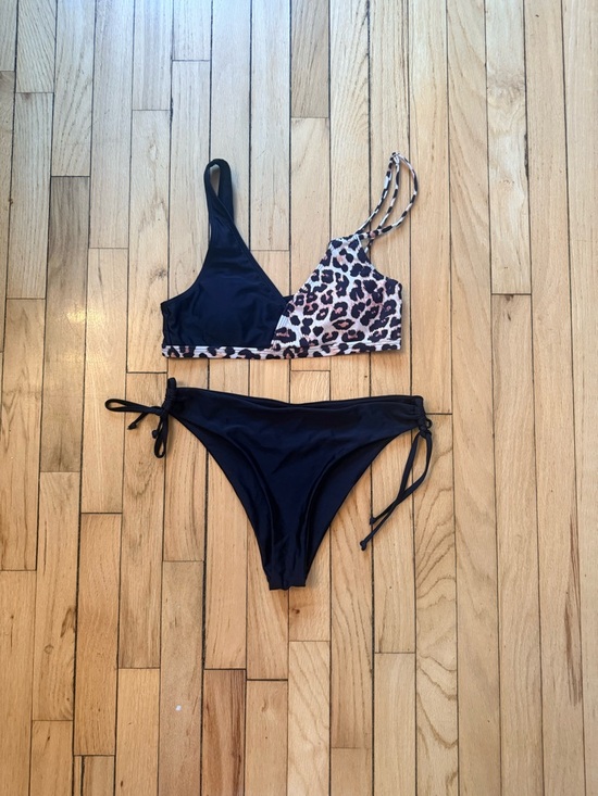 Other - Leopard print Black Two-Piece Bikini Swim Set